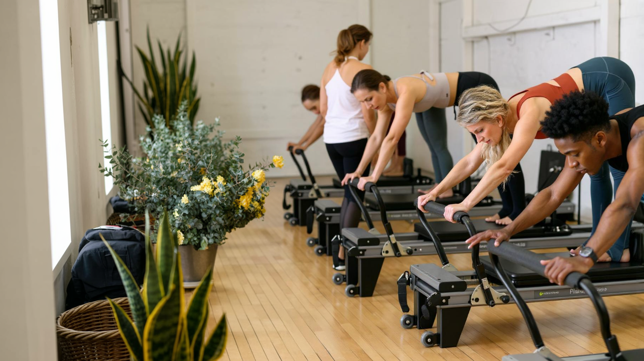 Pilates class in session at Studio Solena